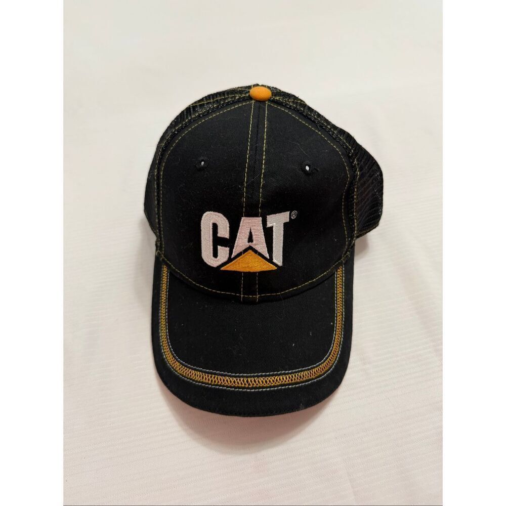 Caterpillar Cat Trucker Hat SnapBack Black/Yellow Adjustable